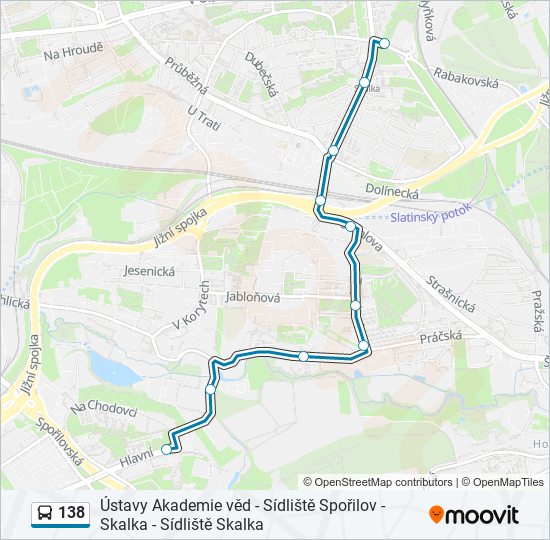 138 autobus Mapa linky