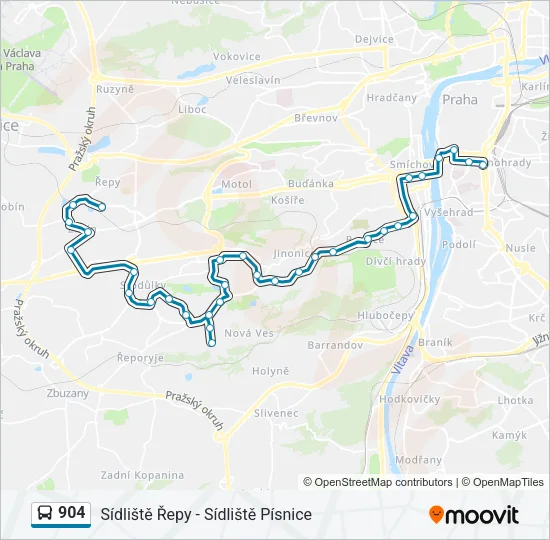 904 Bus Line Map