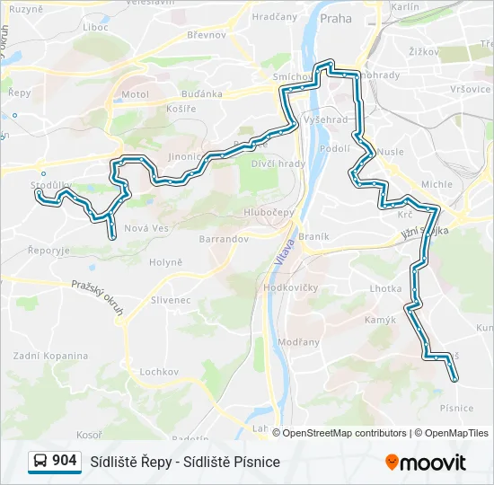 904 Bus Line Map