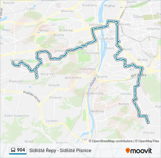 904 Bus Line Map