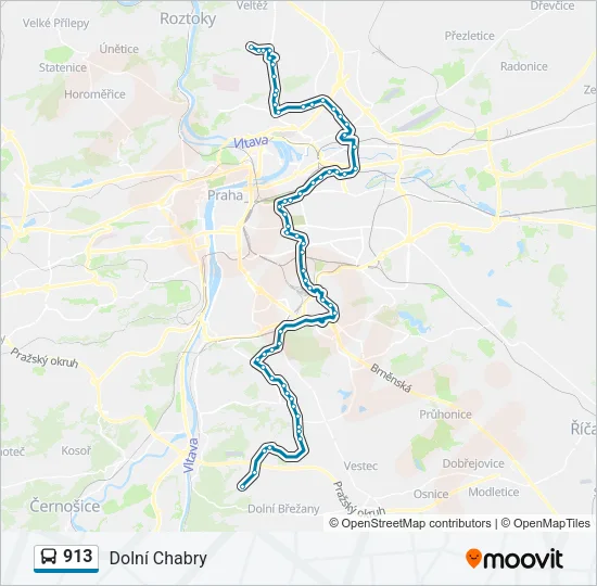 913 Bus Line Map