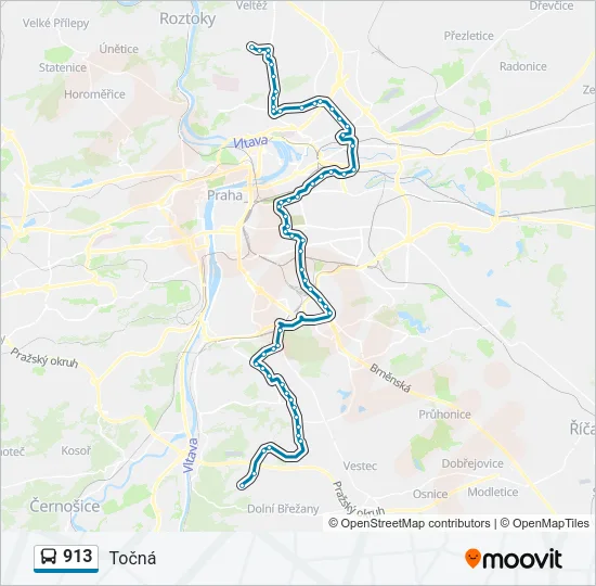 913 Bus Line Map