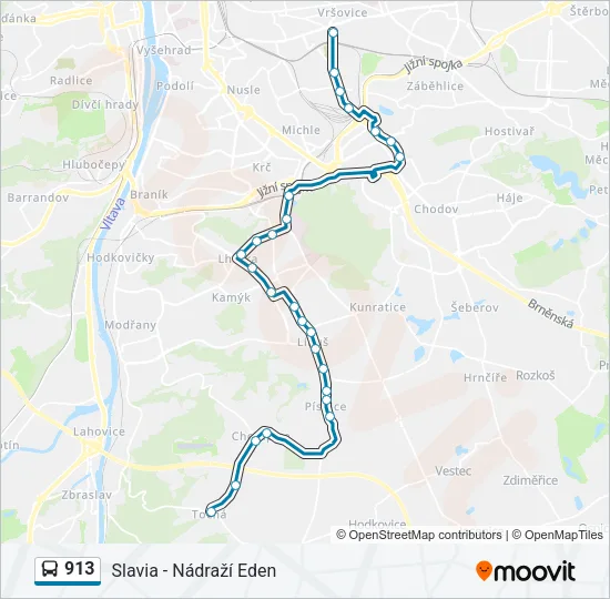 913 Bus Line Map