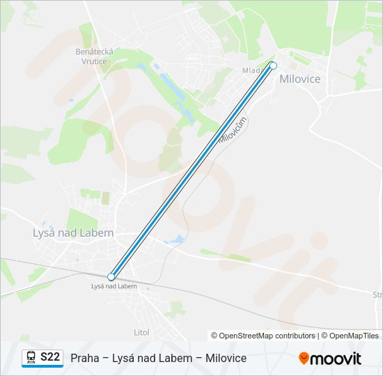 Поезд S22: карта маршрута