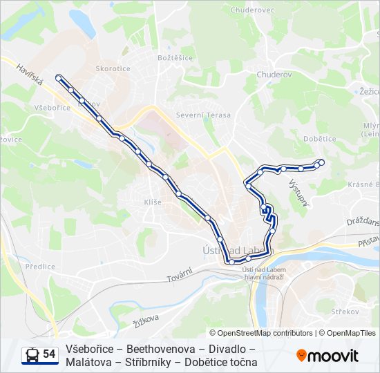 Троллейбус 54: карта маршрута