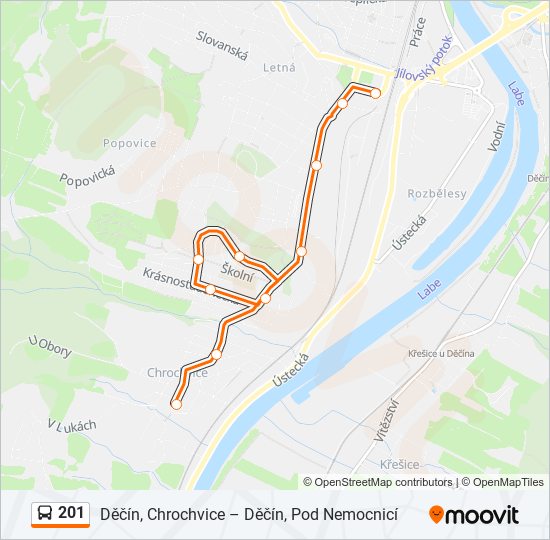 201 bus Line Map