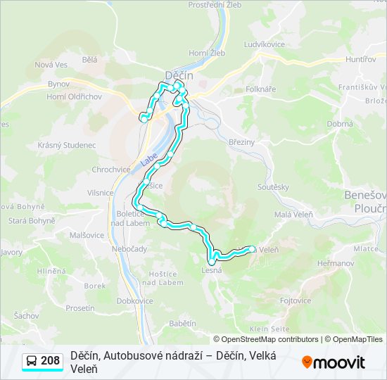 208 bus Line Map