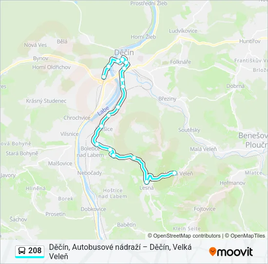 208 Bus Line Map