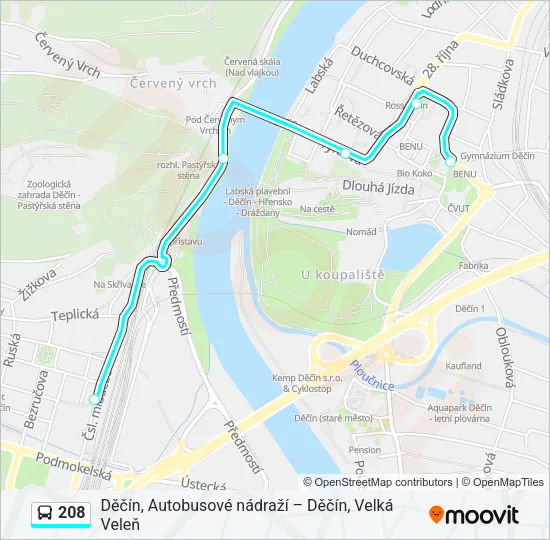 208 Bus Line Map