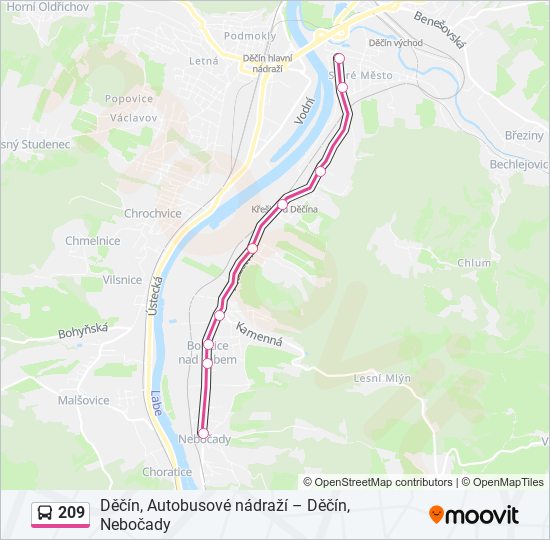 209 bus Line Map