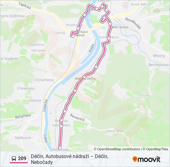 209 bus Line Map