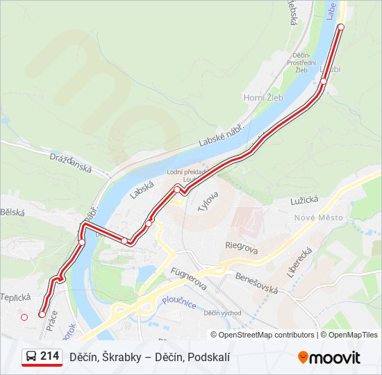 214 bus Line Map