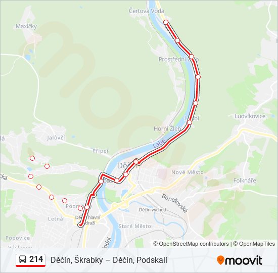 214 bus Line Map