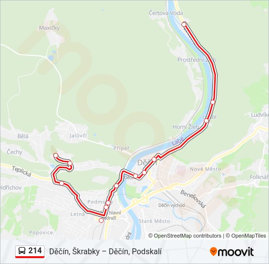 214 bus Line Map