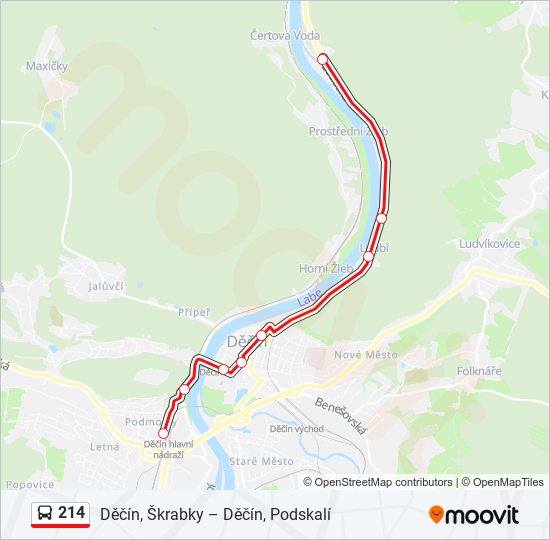 214 bus Line Map