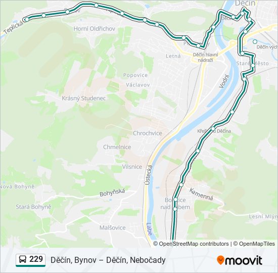 229 autobus Mapa linky