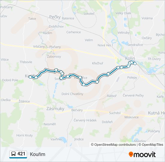 421 bus Line Map