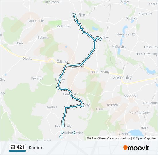 421 autobus Mapa linky