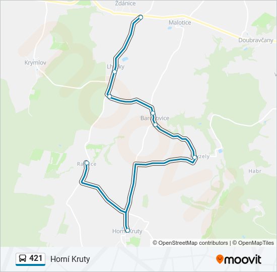 421 autobus Mapa linky