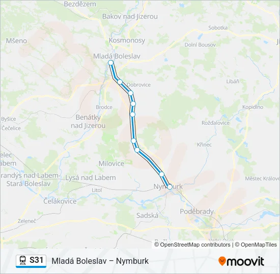 Поезд S31: карта маршрута