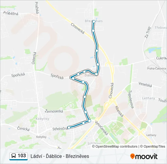 103 Bus Line Map