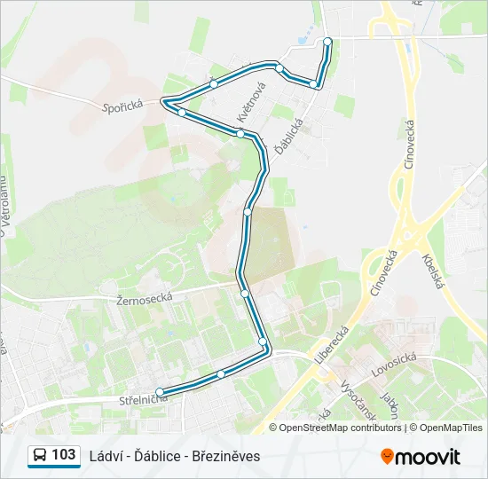 103 Bus Line Map