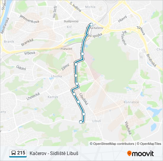 215 bus Line Map