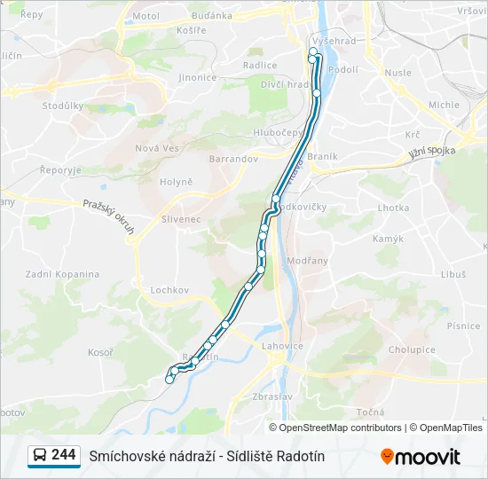 244 autobus Mapa linky