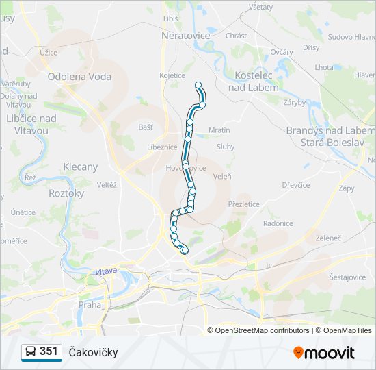 Автобус 351: карта маршрута