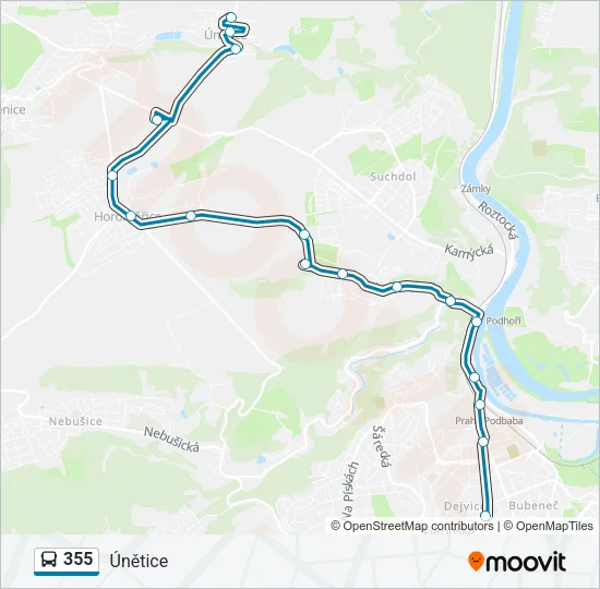 355 Bus Line Map