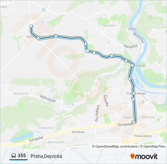 355 bus Line Map