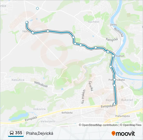 355 Bus Line Map