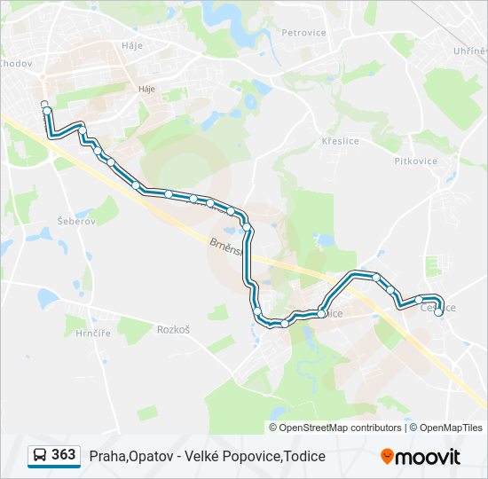 Автобус 363: карта маршрута