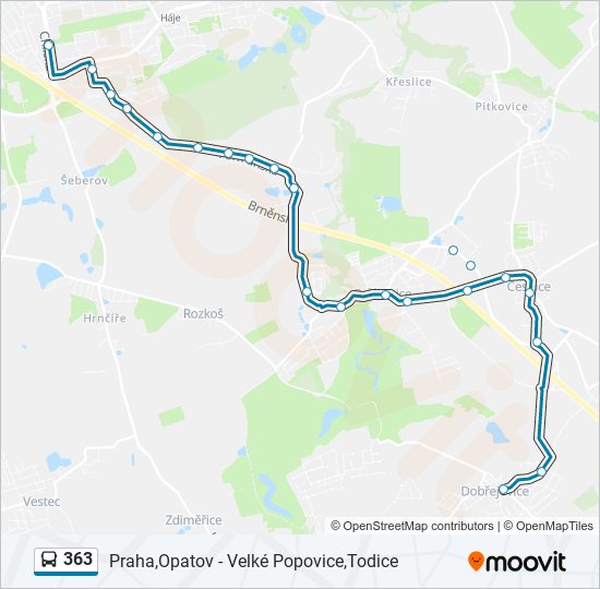 363 bus Line Map