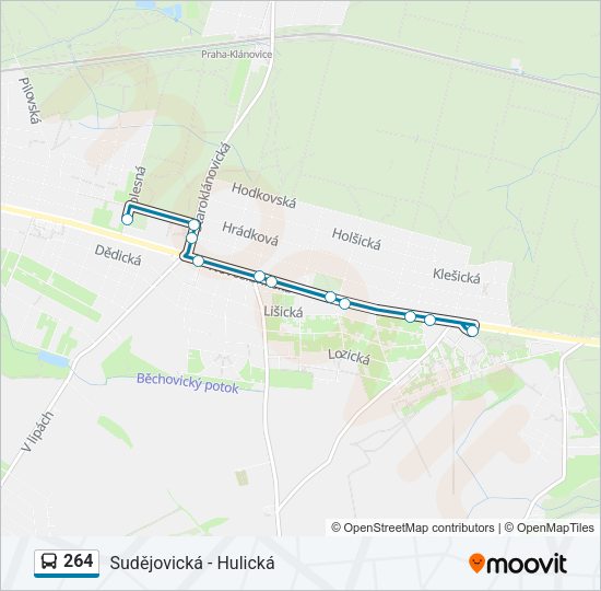 Автобус 264: карта маршрута