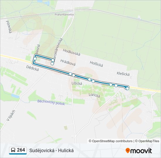 Автобус 264: карта маршрута