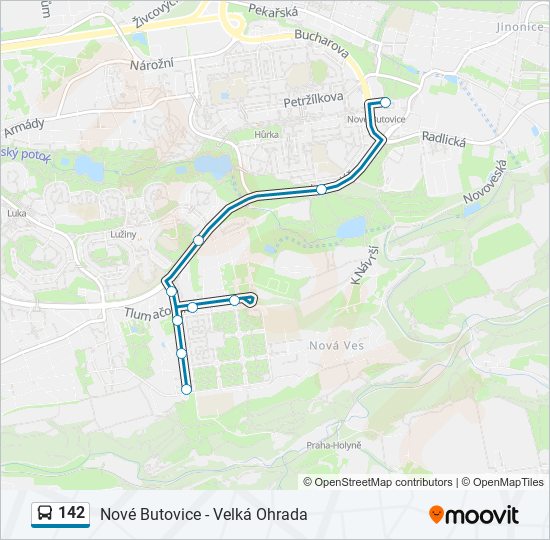 142 bus Line Map