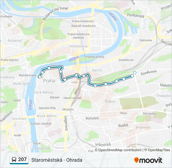 207 Bus Line Map