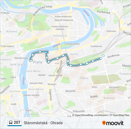 207 bus Line Map