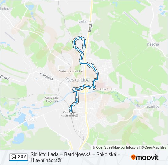 Автобус 202: карта маршрута