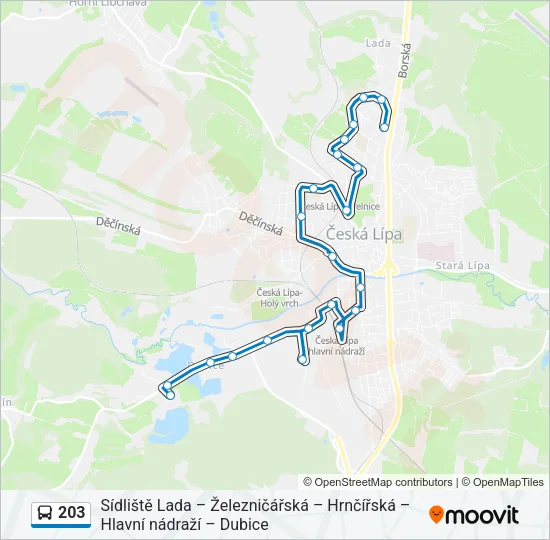 203 Bus Line Map