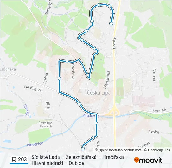 203 Bus Line Map