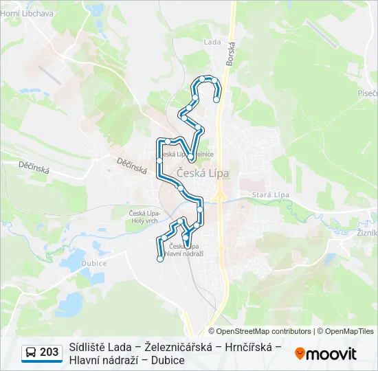 203 Bus Line Map