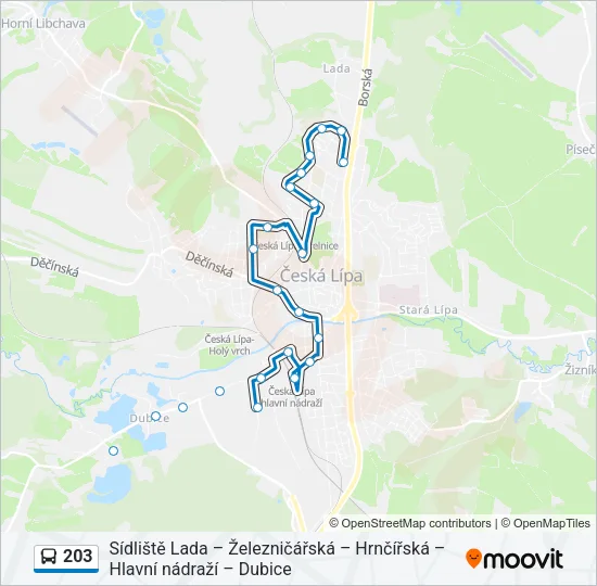 203 Bus Line Map