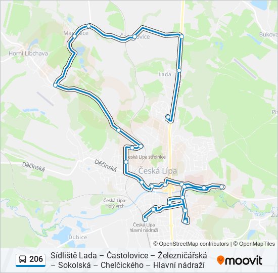 206 bus Line Map