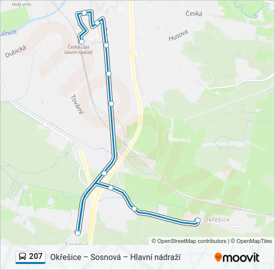 207 Bus Line Map
