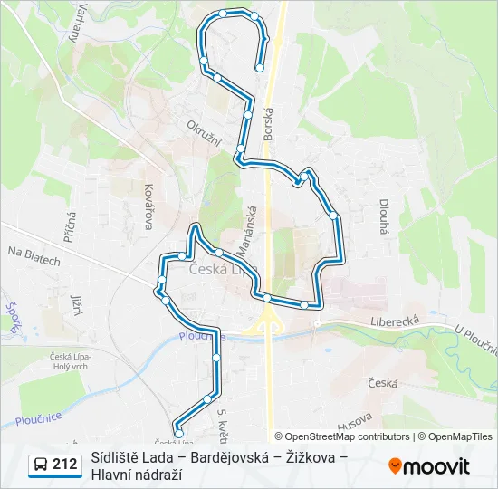 212 Bus Line Map