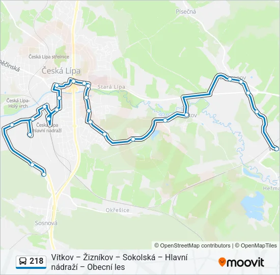 218 Bus Line Map