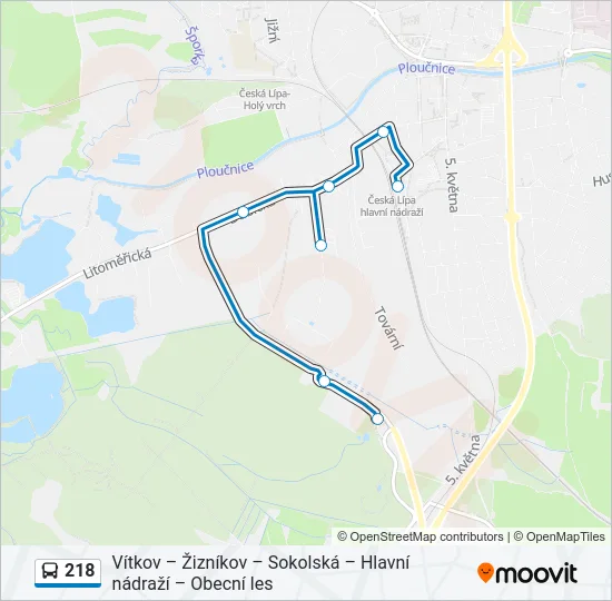 218 Bus Line Map