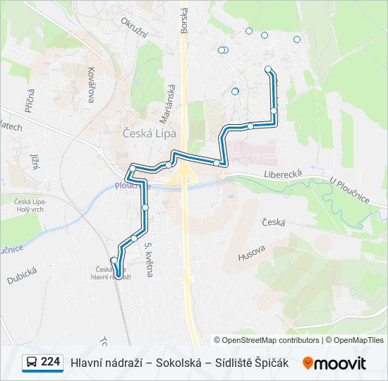 224 bus Line Map